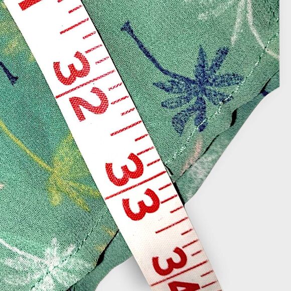 Lauren‎ Conrad Dress Sz 8 Sheer Pistachio Green Palm Tree Pleated Cottagecore - Picture 14 of 15